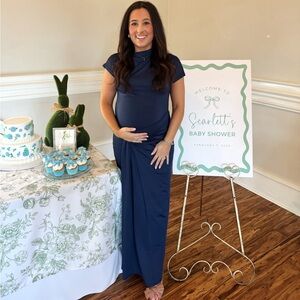 Navy dress worn once for baby shower medium